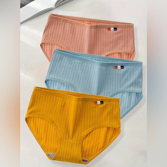 5 Pair Mid Rise Ribbed Briefs for Women - Picture 2 of 5
